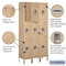 Salsbury Industries Wardrobe Locker, 36" W, 12" D, 78" H, (3) Wide, (9) Openings, Tan 63362TN-U - alternate 4